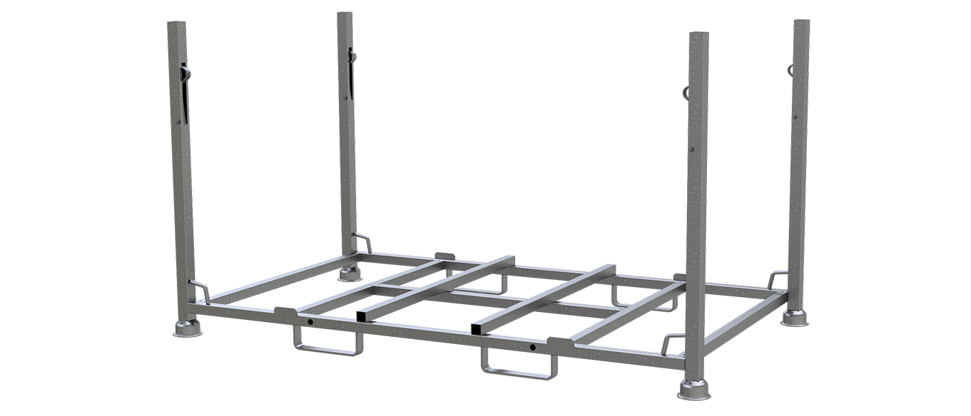 Lager und Transporttraverse _x000D_ für Absperrgitter aus Kunststoff, 4-seitig befahrbar Konstruktio