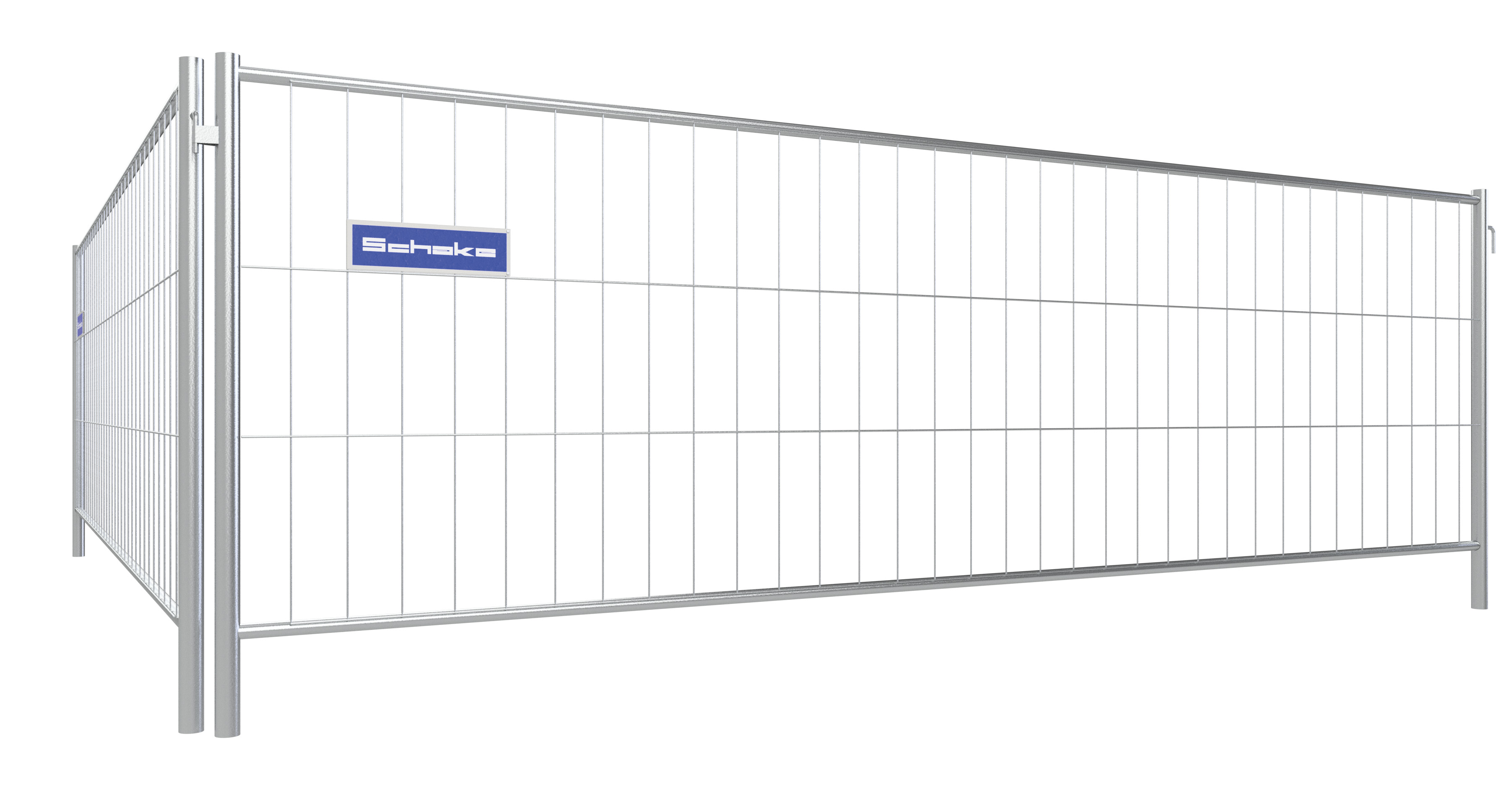 Mobil-Bauzaun Feuerverzinkt _x000D_ Typ Profi _x000D_ Maße: 3,50 x 1,20m _x000D_ mit umlaufenden Roh