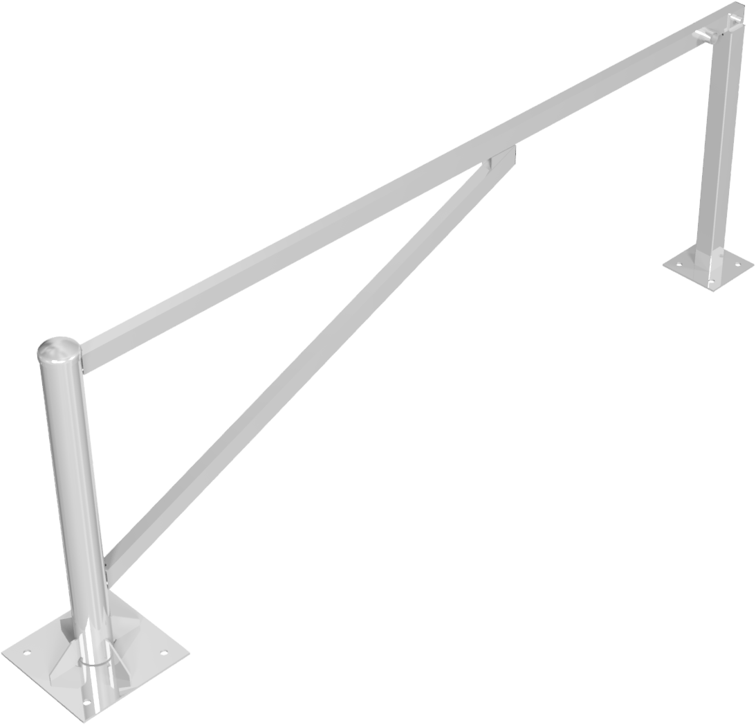 Drehschranke 2,50m, mit Dreikantverschluss_x000D_ Drehpfosten: Ø 102mm, Schrankenarm: 60x40mm_x000D_