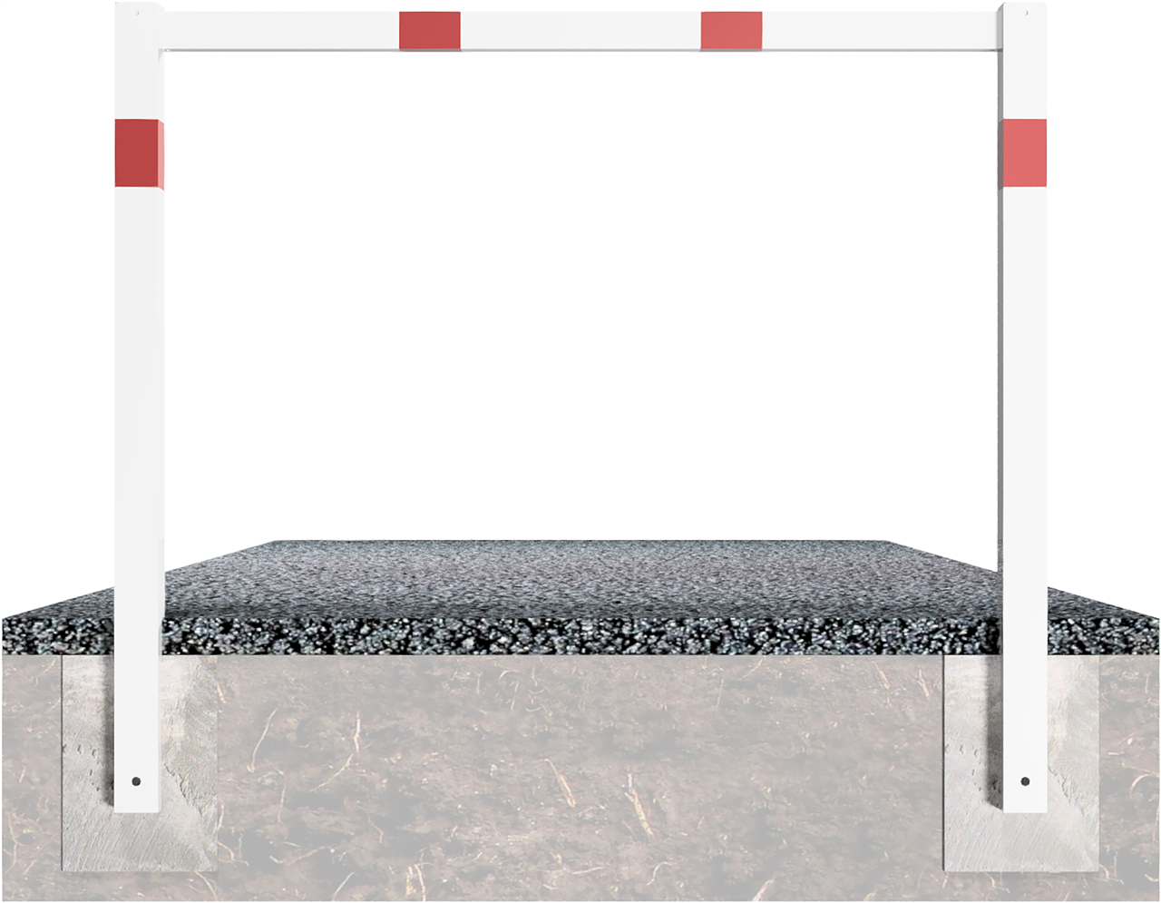 Wegesperren 1,50m feststehend_x000D_ feuerverzinkt und weiß beschichtet_x000D_ mit rot reflektierend