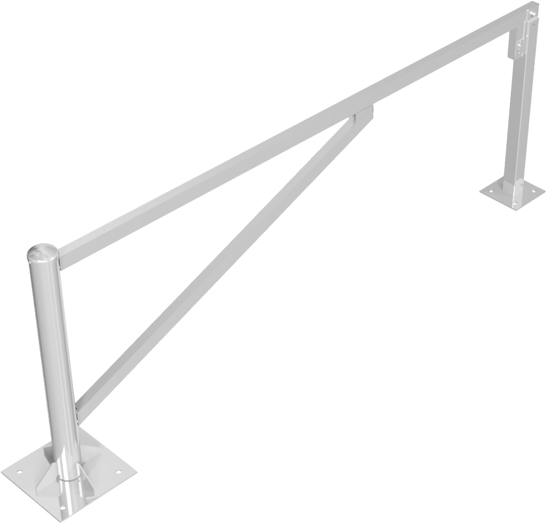 Drehschranke 2,50m, mit Profilzylinder_x000D_ Drehpfosten: Ø 102mm, Schrankenarm: 60x40mm_x000D_ ink
