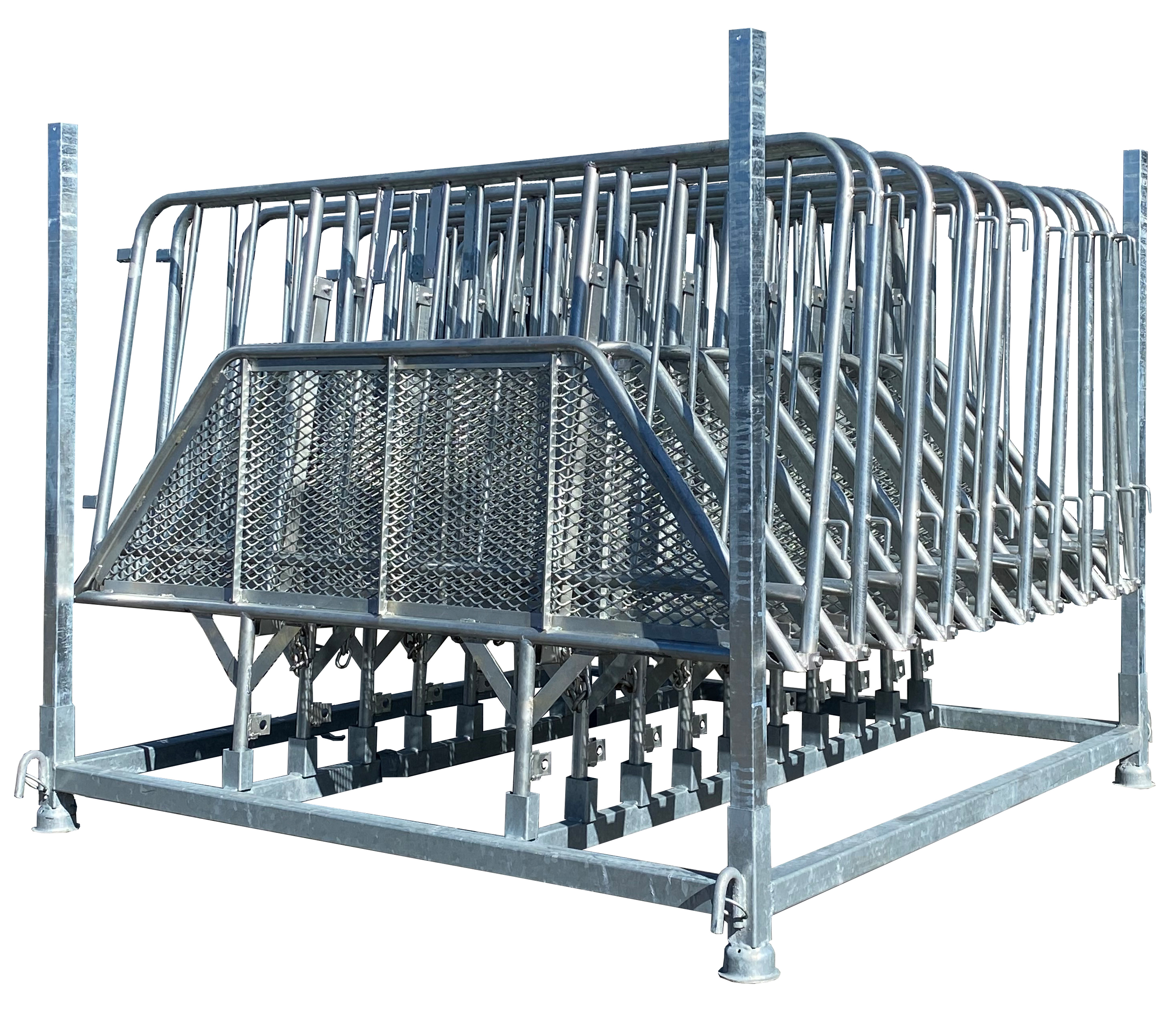 Stapelpalette für Polizeigitter Typ U_x000D_ Lichte Maße: 1900 x 1900 mm_x000D_ Länge der Holme: 164