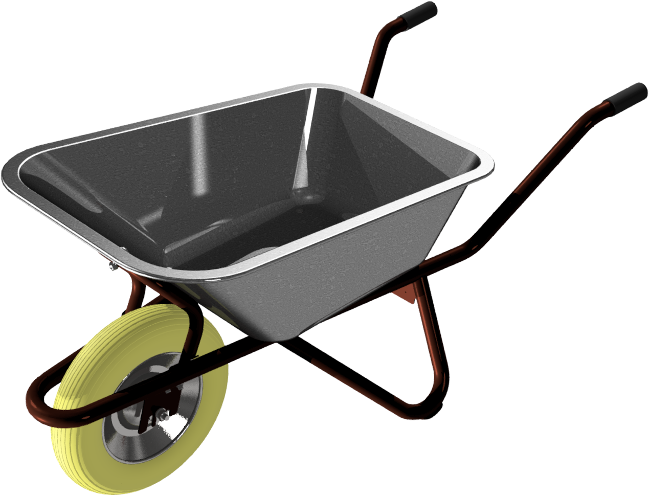 Schubkarre Typ Polier, unmontiert, aus stabilen Rohrrahmen_x000D_ aus 33,7 x 1,0 mm, mit Kippbügel u