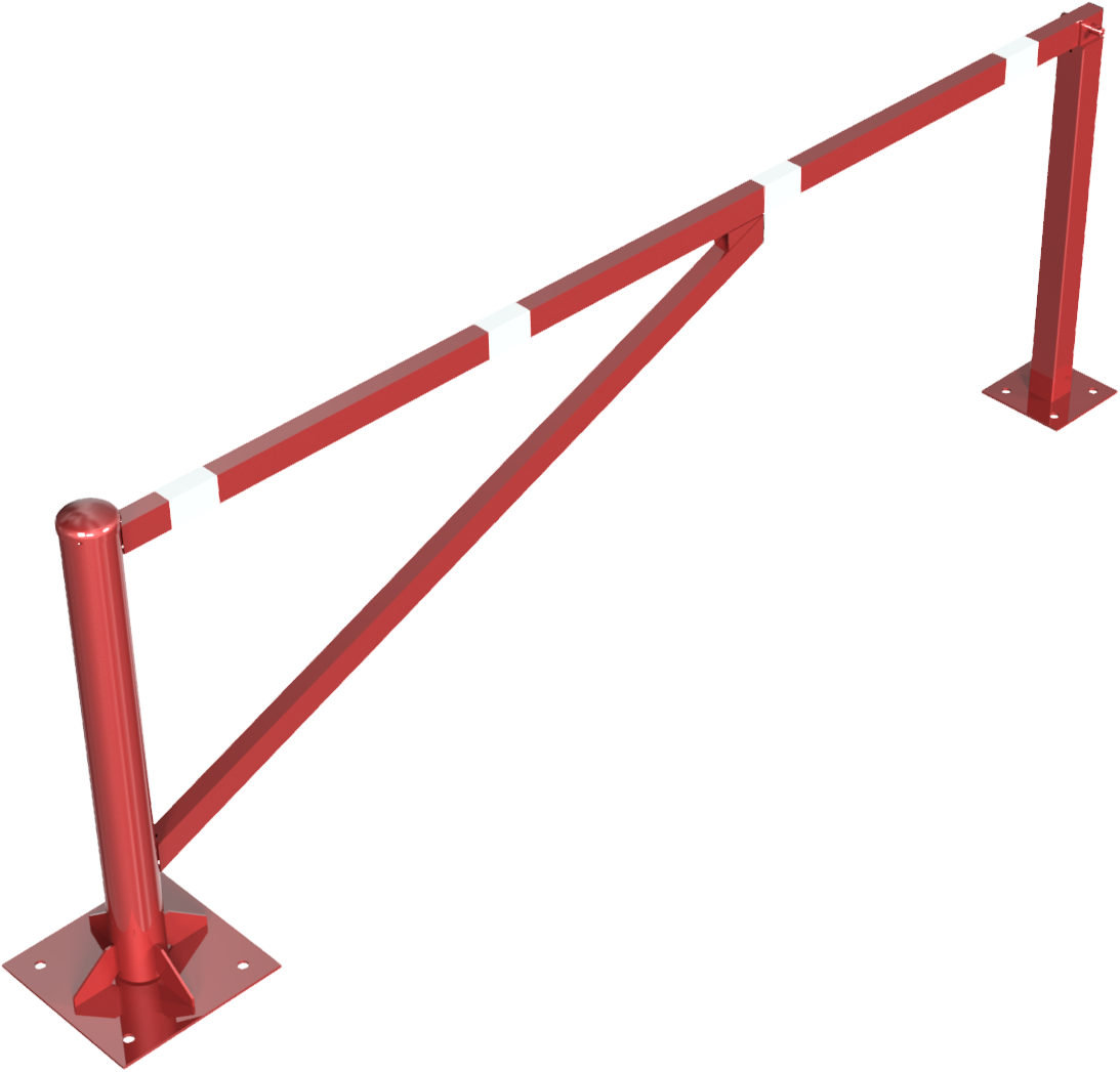 Drehschranke 2,50m, für Vorhangschloss_x000D_ Drehpfosten: Ø 102mm, Schrankenarm: 60x40mm_x000D_ ink