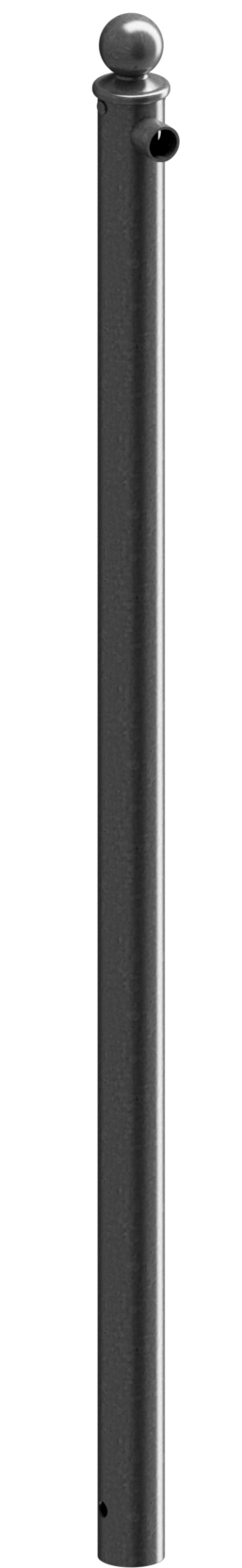 Endpfosten für Schutzgeländer_x000D_ Ø60mm, mit Alu-Kugelkopf_x000D_ Gesamtlänge 1500mm,_x000D_ für