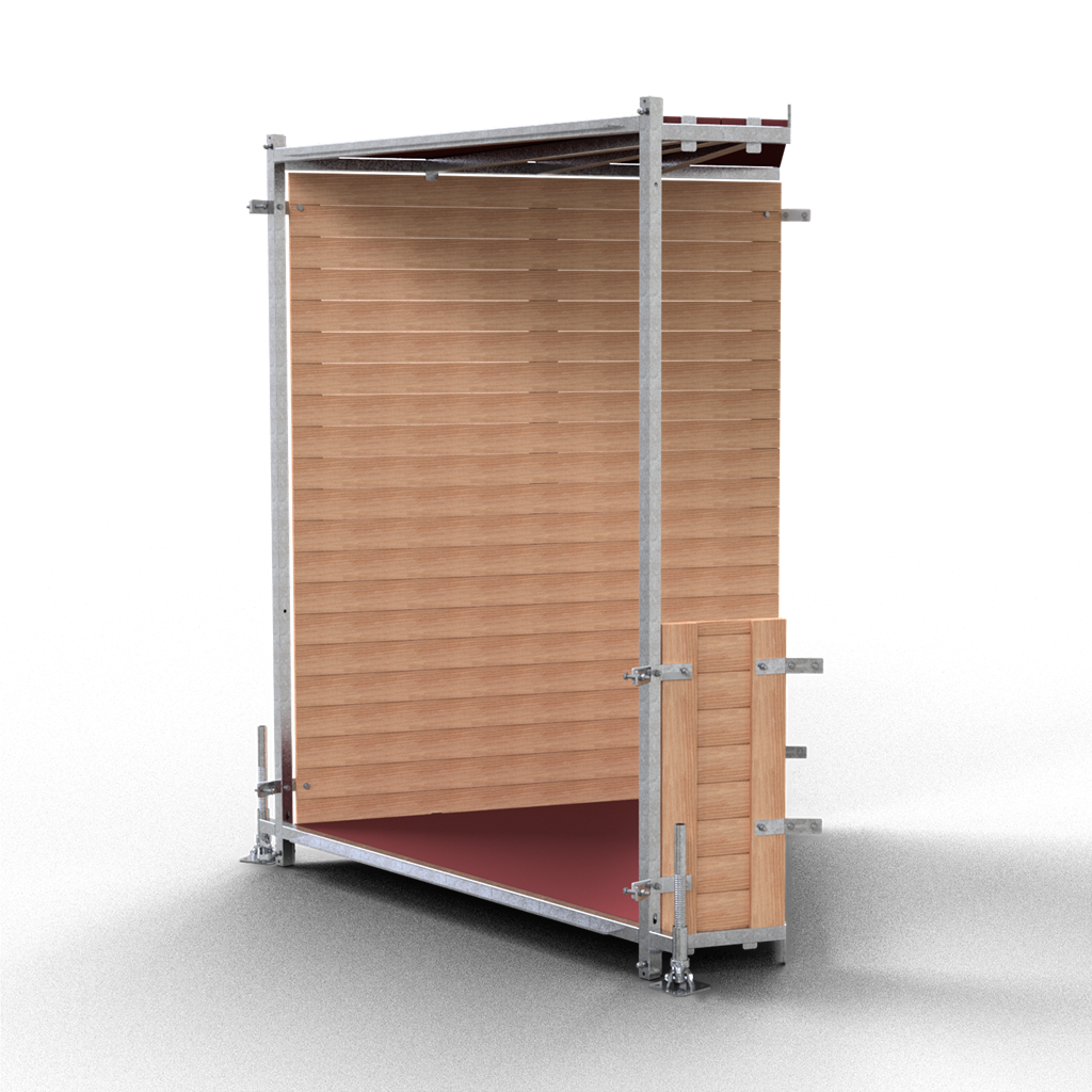 Fußgängertunnel Eckelement Typ I bestehend aus: _x000D_ _x000D_ 1 x Holzbauzaun 2,5x2,0m (Art.-Nr. 3