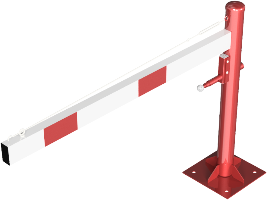 Drehschranke 1,50m, für Vorhangschloss,_x000D_ mit Seilzugverstärkung,_x000D_ Drehpfosten: Ø 102mm,