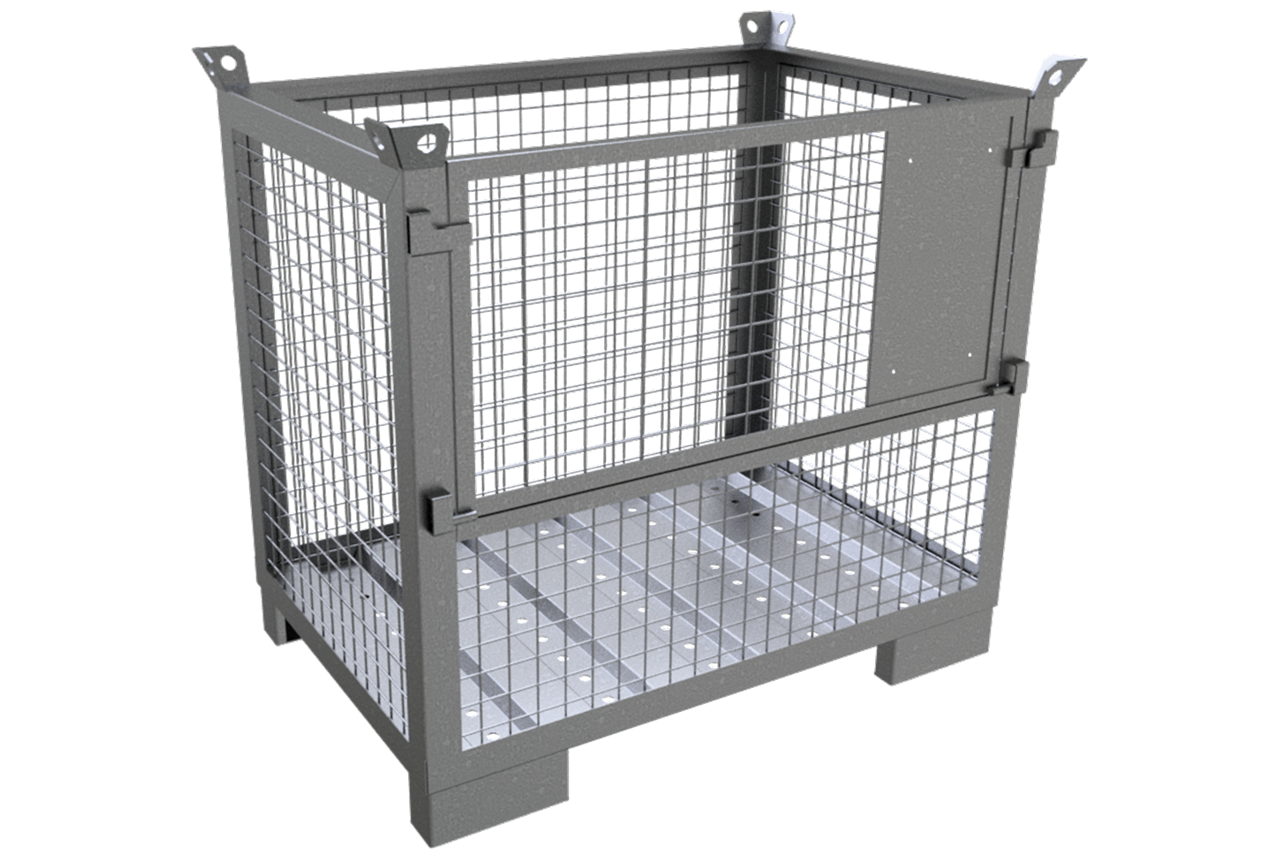 Euro Gitterbox _x000D_ TÜV Nord Baumustergeprüft_x000D_ _x000D_ ·für Kran und Staplerbetrieb geeigne