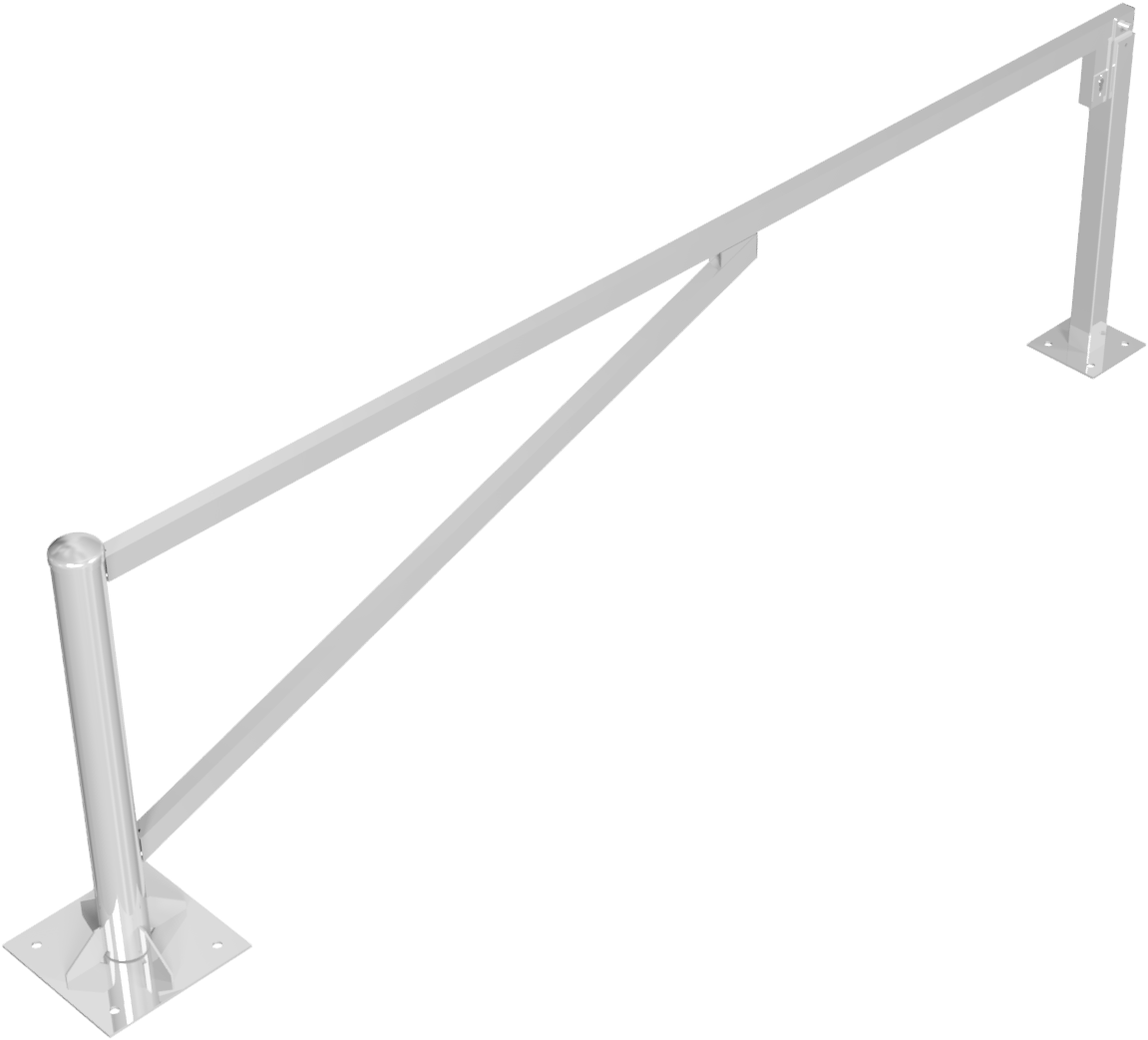 Drehschranke 3,00m, mit Profilzylinder_x000D_ Drehpfosten: Ø 102mm, Schrankenarm: 60x40mm_x000D_ ink