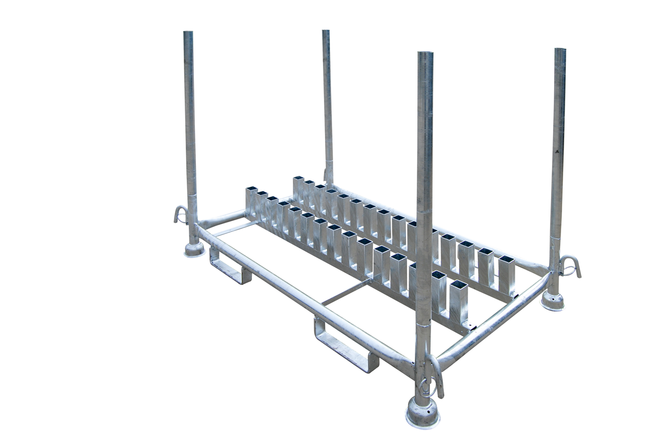 Stapelpalette für Schilder bestehend aus: _x000D_ _x000D_ 1x Stapelpalette verzinkt, ohne Holme (Art
