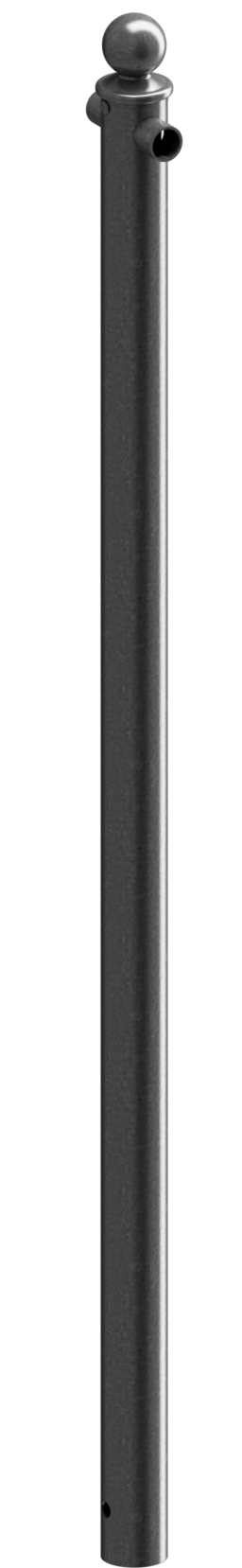 Mittelpfosten für Schutzgeländer_x000D_ Ø60mm, mit Alu-Kugelkopf_x000D_ Gesamtlänge 1500mm,_x000D_ f