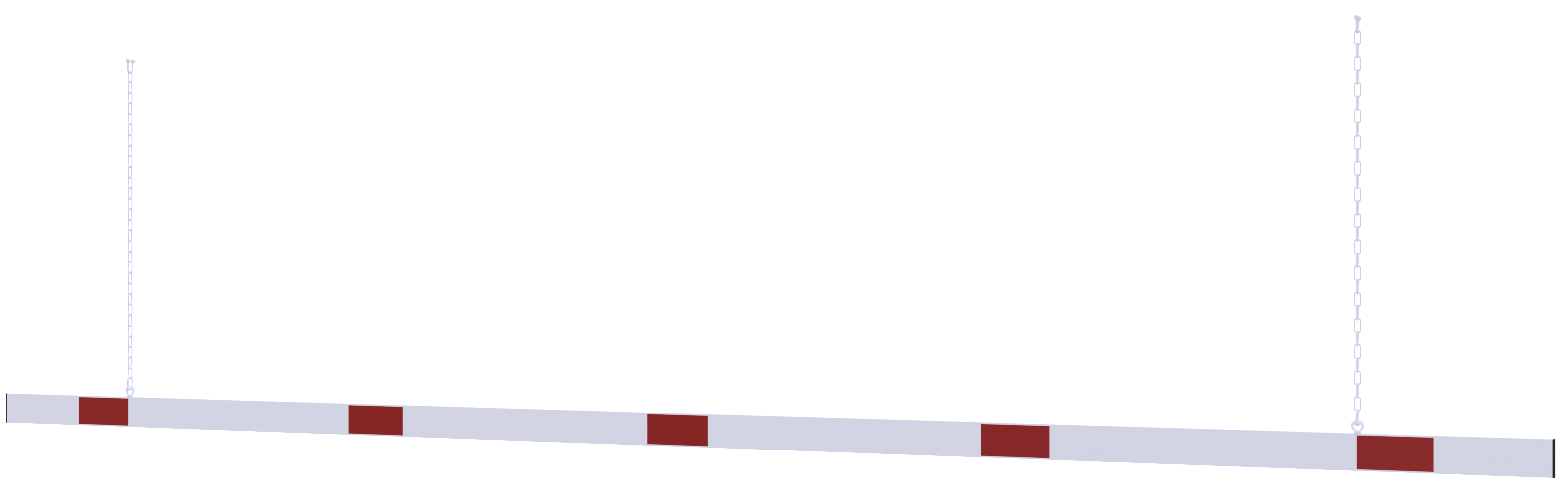 Barriere aus Aluminiumprofil 100x20mm mit seitlichen_x000D_ Schutzkappen, Gesamtlänge 5000mm, inkl.