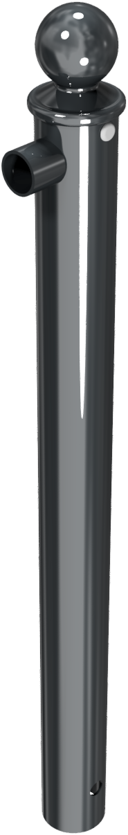 Endpfosten für Schutzgeländer_x000D_ Ø60mm, mit Alu-Kugelkopf_x000D_ Gesamtlänge 800mm,_x000D_ für O