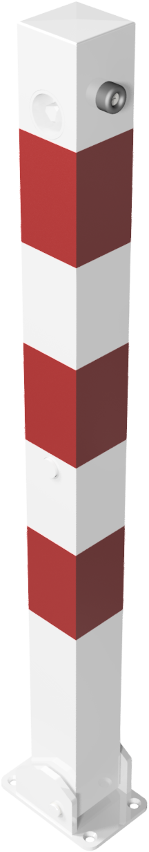 Absperrpfosten Typ 470UDB -umlegbar-_x000D_ mit obenliegenden Dreikantverschluss,_x000D_ 70x70mm, zu