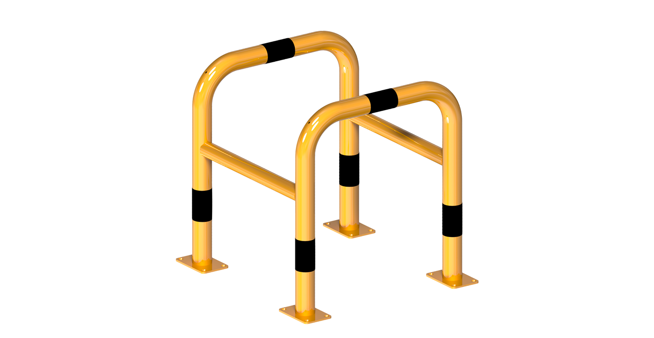 umlaufender Säulenschutz - zum Aufdübeln -_x000D_ bestehend aus 2 Steckbaren Rohrbügeln Ø60mm,_x000D