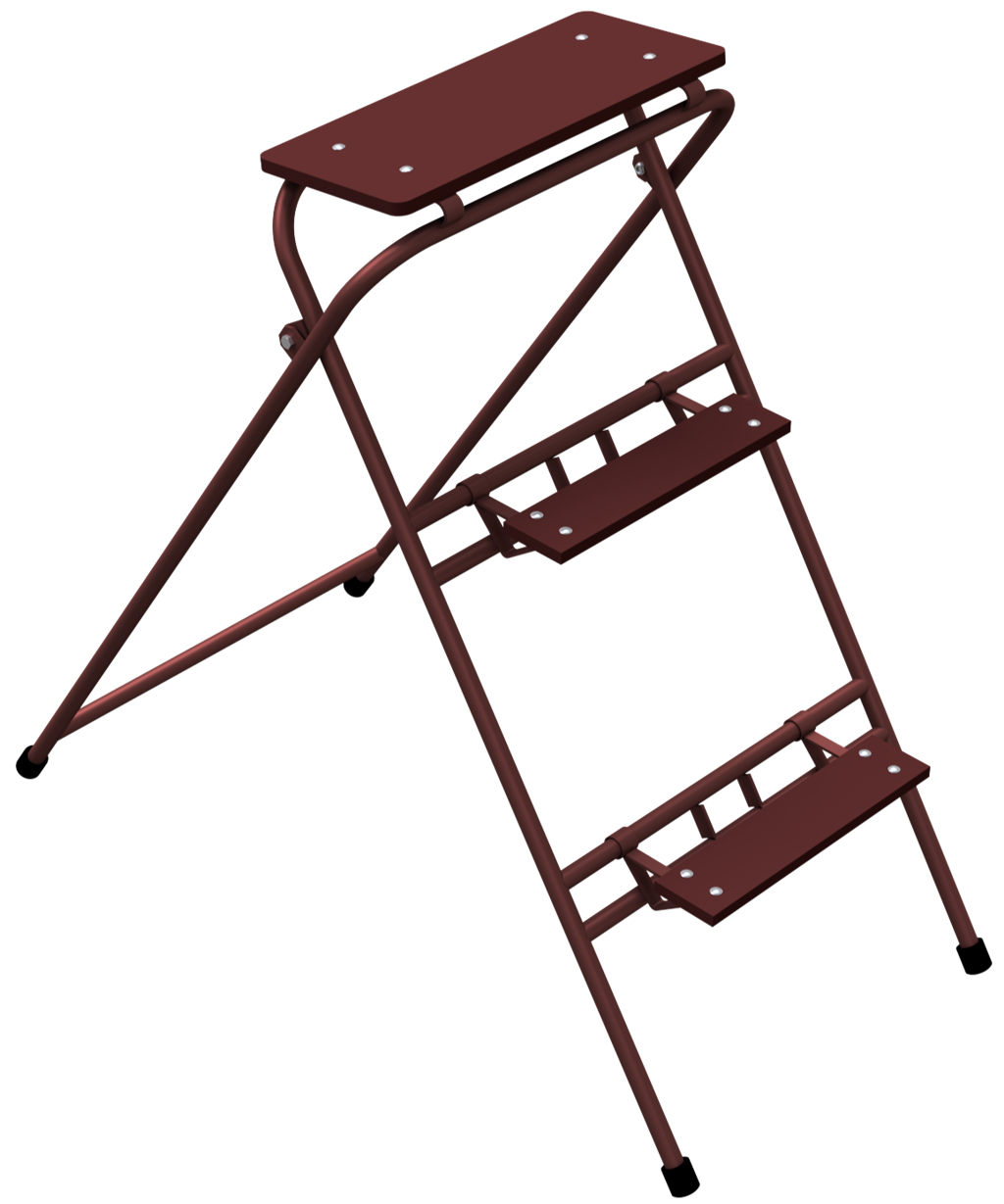 Arbeitstritt 0,60m x 1,20m_x000D_ braun lackiert_x000D_ Auftritt-Tiefe 0,25m