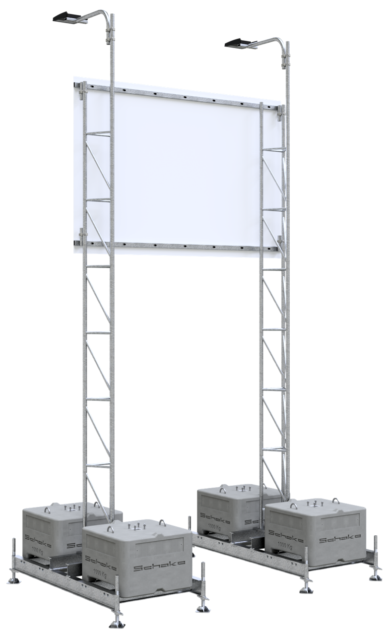 Aufstellvorrichtung für Werbetafel 3,00 x 2,00 m bestehend aus: _x000D_ _x000D_ 2 x Aufstellrahmen,