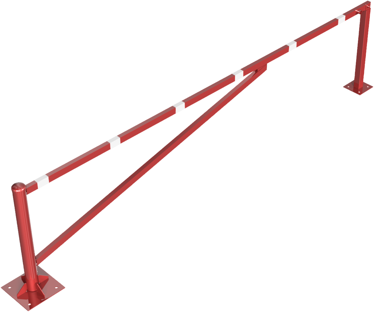 Drehschranke 4,00m, mit Dreikantverschluss_x000D_ Drehpfosten: Ø 102mm, Schrankenarm: 60x40mm_x000D_
