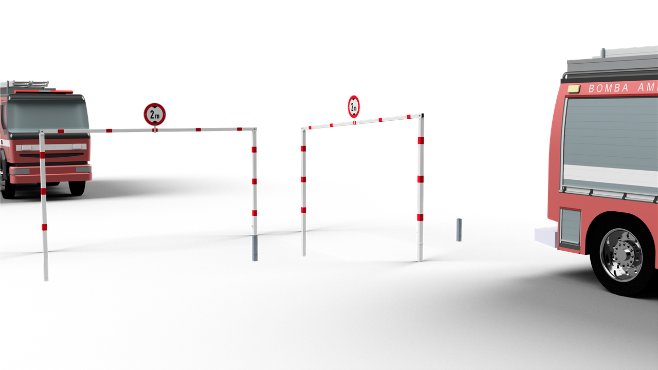 Höhenbegrenzer 70x70mm -feststehend-_x000D_ zum Einbetonieren, Durchfahrtshöhe: ca. 2,00m_x000D_ Ges