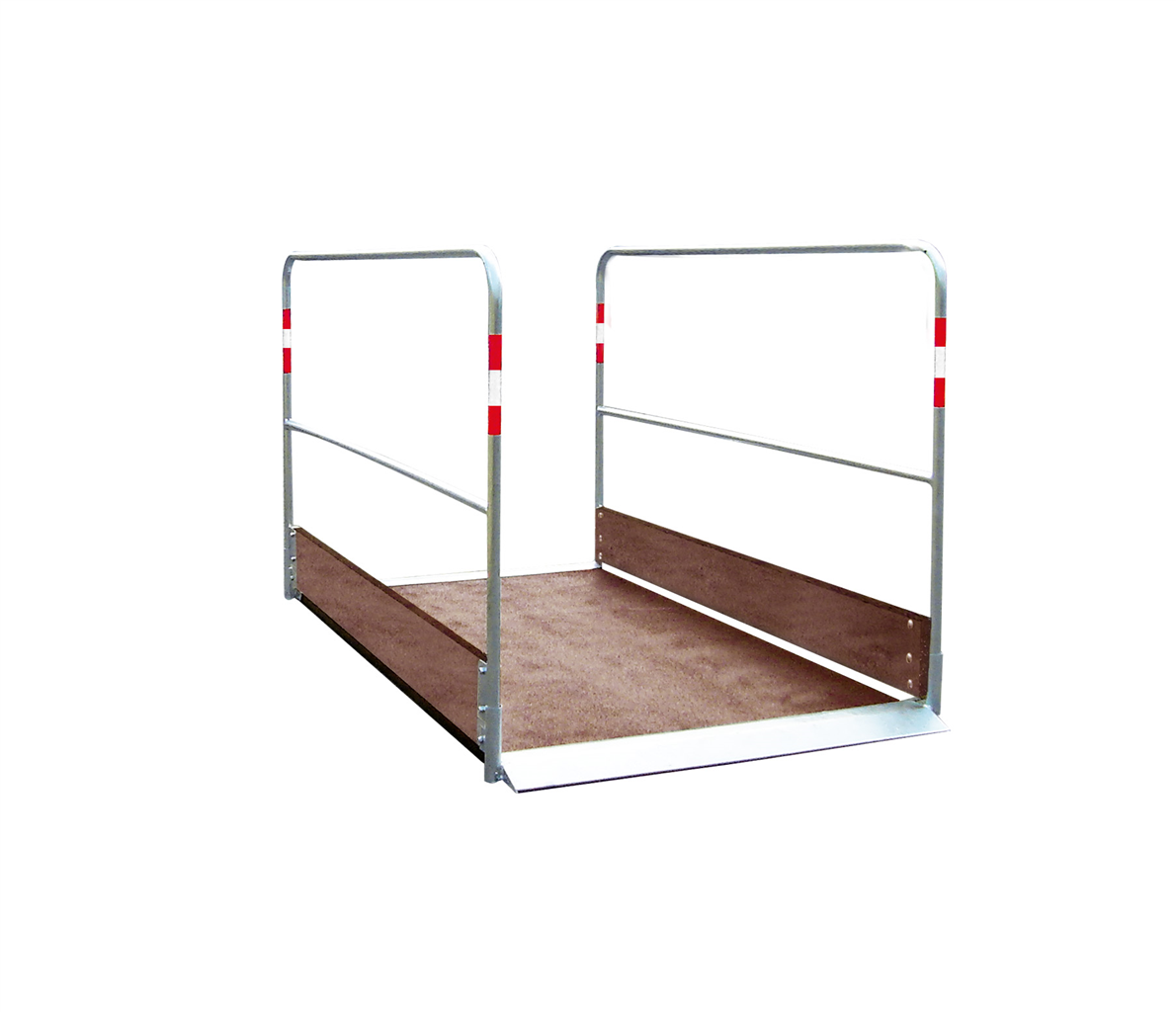 Grabenbrücke aus Holz 1,00 m x 1,00m_x000D_ Gestell verzinkt mit Auffahrrampe,_x000D_ inkl. herausne