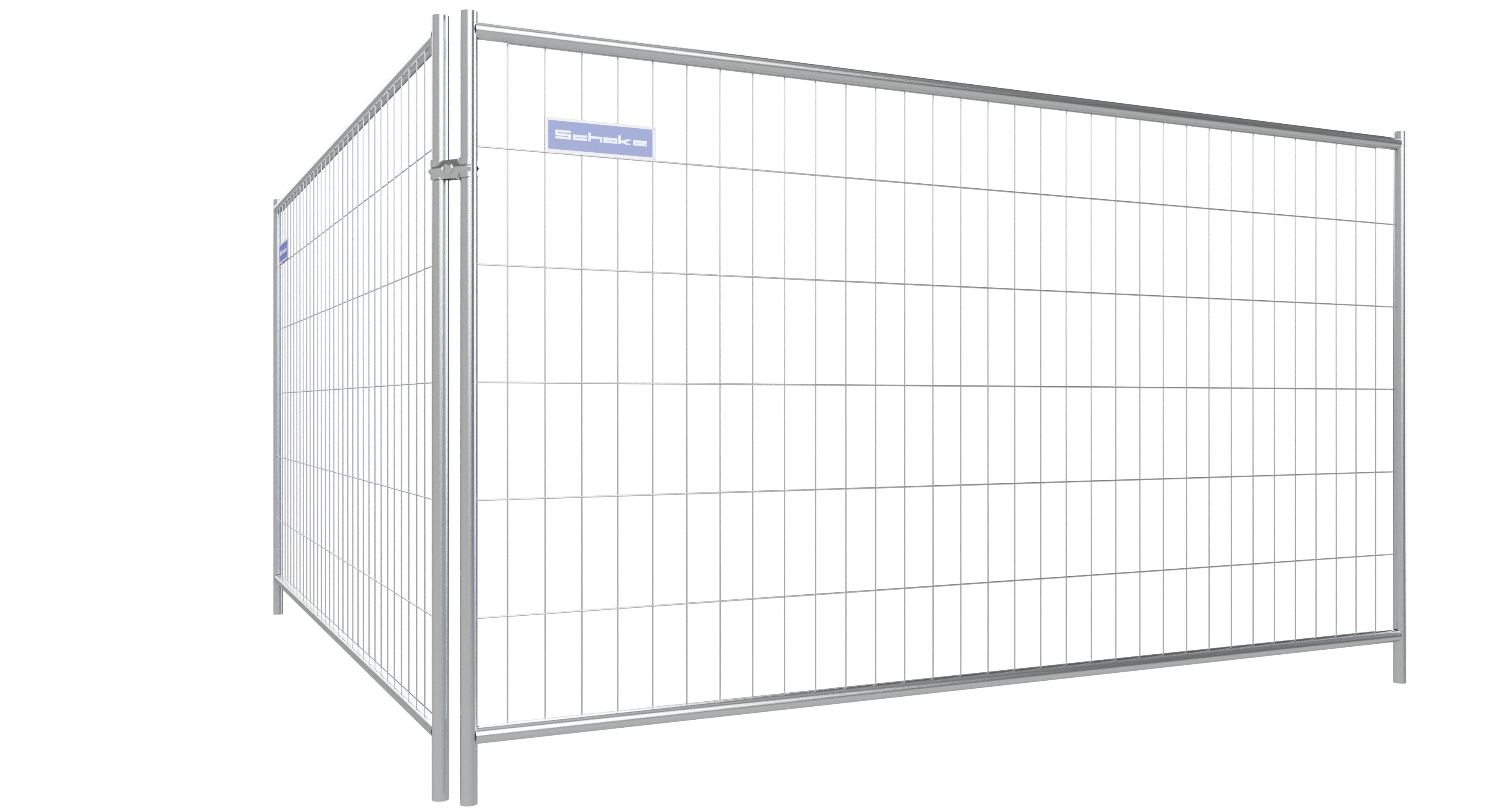 Mobil-Bauzaun verzinkt _x000D_ Typ Profi S _x000D_ Maße: 2,00 x 3,50m _x000D_ mit umlaufenden Rohrra