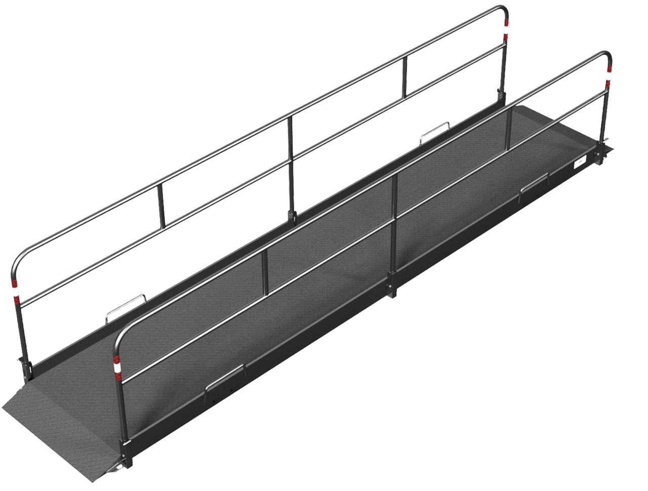 Alu-Grabenbrücke ca.5,50m lang, 1,00m breit_x000D_ Belag besteht aus rutschsicherem_x000D_ Alu-Träne