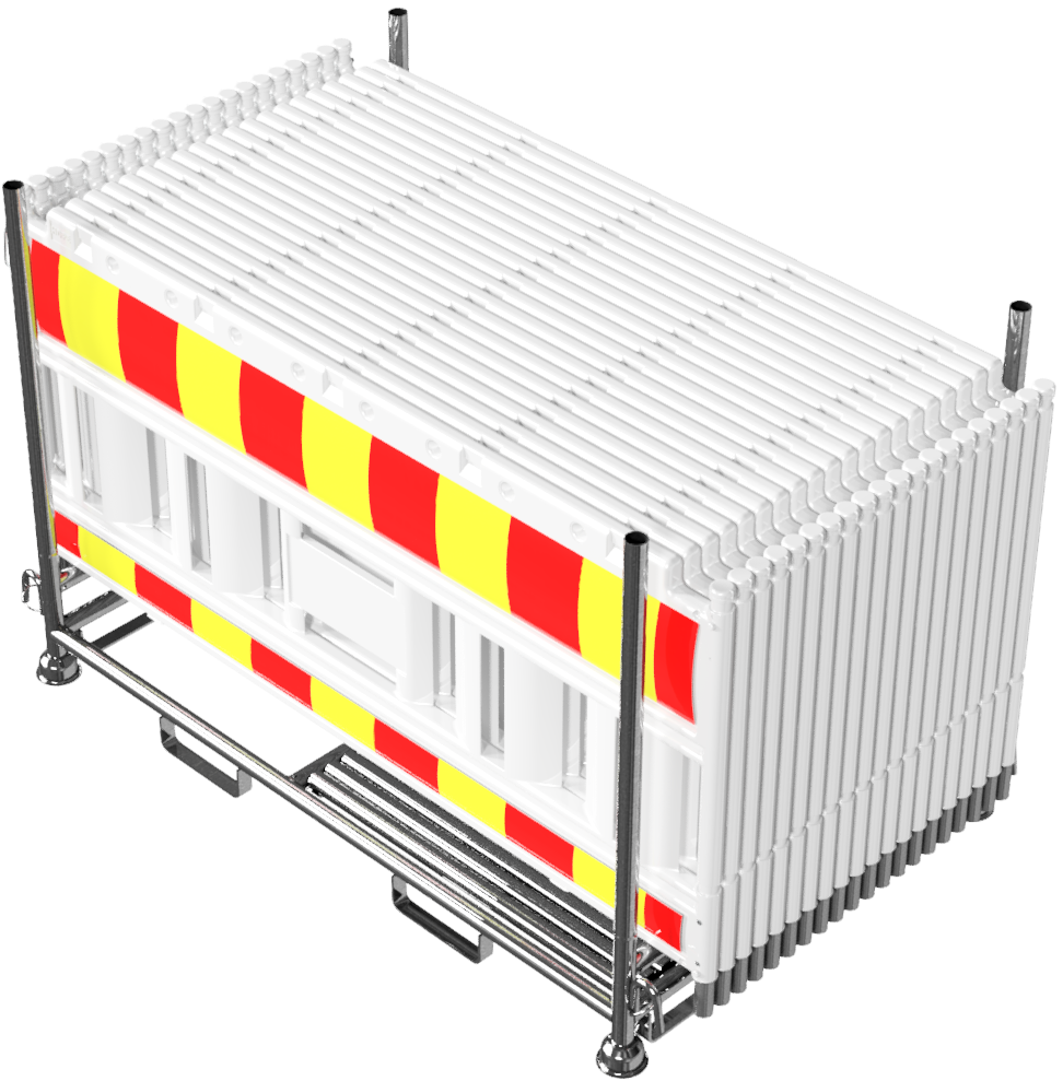 EURO2 Absperrschrankengitter 2,00m Typ Nox Light, weiß_x000D_ aus Kunststoff _x000D_ mit Schranke (
