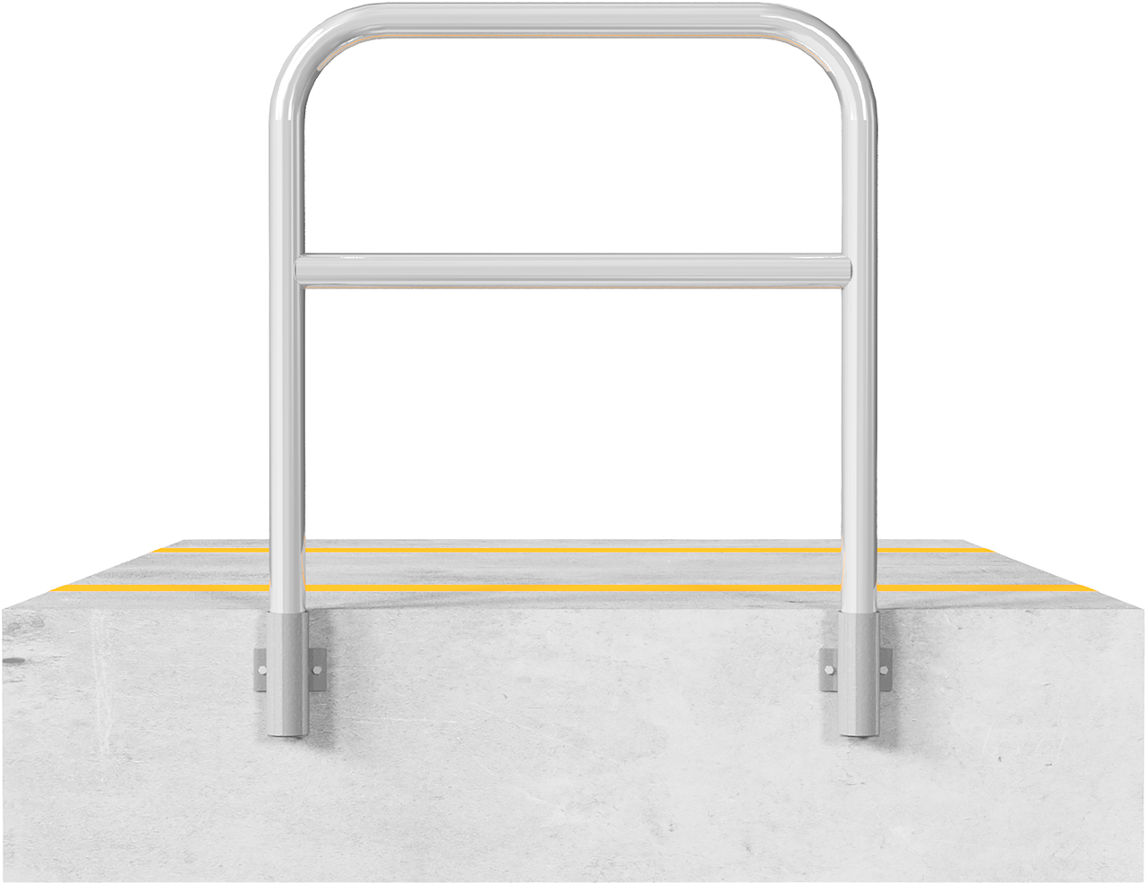 Abweisebügel aus Stahlrohr Ø60mm_x000D_ Breite: 1200mm, Gesamthöhe: 1200 mm_x000D_ mit Querholm, feu