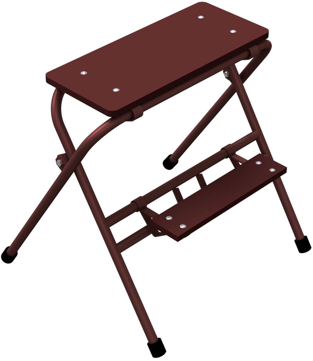 Arbeitstritt 0,60m x 0,70m_x000D_ braun lackiert_x000D_ Auftritt-Tiefe: 0,25m