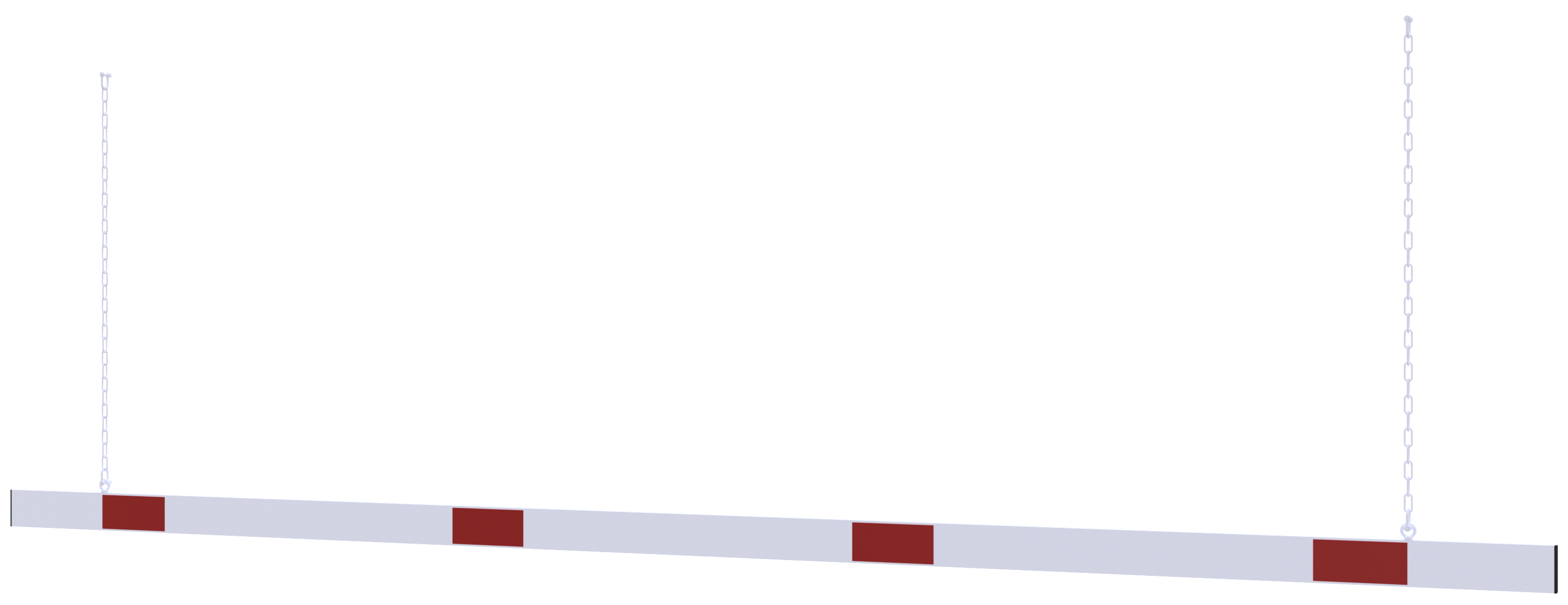 Barriere aus Aluminiumprofil 100x20mm mit seitlichen_x000D_ Schutzkappen, Gesamtlänge 4000mm, inkl.