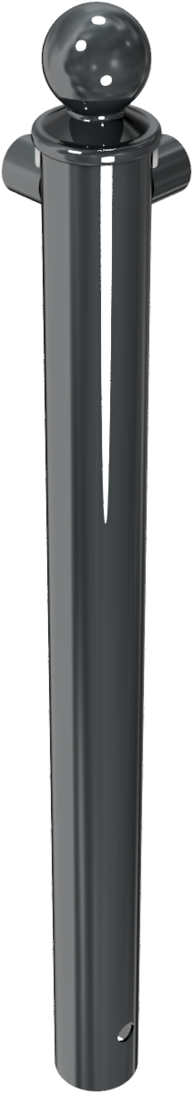Eckpfosten für Schutzgeländer_x000D_ Ø60mm, mit Alu-Kugelkopf_x000D_ Gesamtlänge 800mm,_x000D_ für O