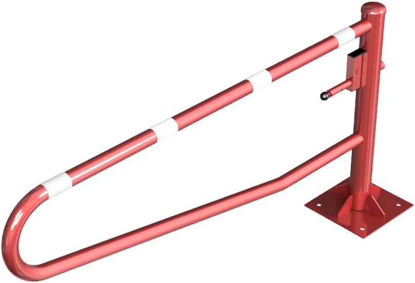 Gatterschranke drehbar 2,00m mit Profilzylinder_x000D_ Drehpfosten: Ø 102mm, Schrankenarm: Ø 60mm_x0
