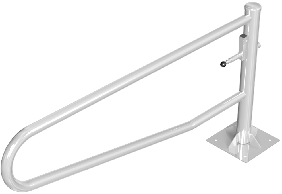 Gatterschranke drehbar 2,00m für Vorhangschloss_x000D_ Drehpfosten: Ø 102mm, Schrankenarm: Ø 60mm_x0