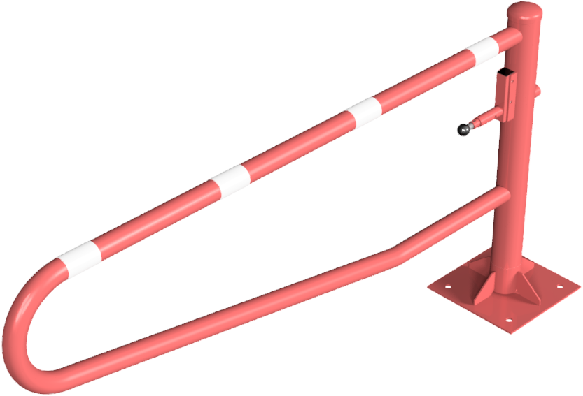 Gatterschranke drehbar 2,00m für Vorhangschloss_x000D_ Drehpfosten: Ø 102mm, Schrankenarm: Ø 60mm_x0