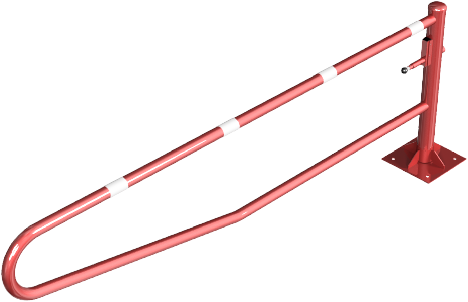 Gatterschranke drehbar 3,00m für Vorhangschloss_x000D_ Drehpfosten: Ø 102mm, Schrankenarm: Ø 60mm_x0
