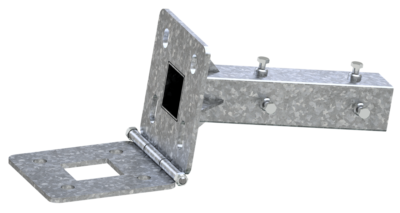 Adaptierung für Beton-Aufstellvorichtung, klappbar _x000D_ _x000D_ ·Einsteckmöglichkeit für 40x40mm