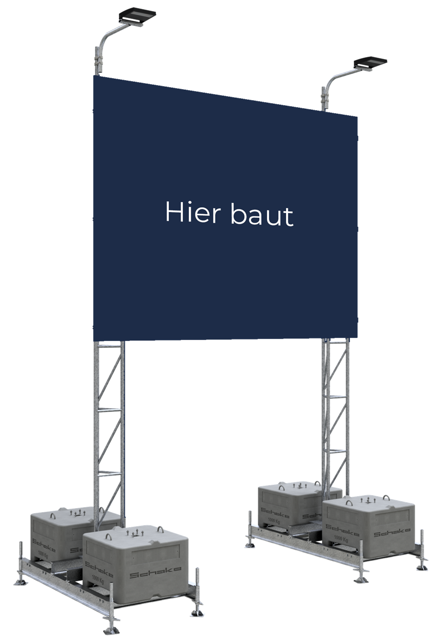 Aufstellvorrichtung für Werbetafel 4,00 x 3,00 m bestehend aus: _x000D_ _x000D_ 2 x Aufstellrahmen,