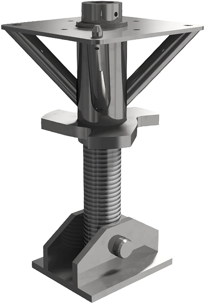 Endstück mit Spindel für Schwerlaststütze KN400_x000D_ Spindel mit beweglicher Fußplatte und Aufnahm
