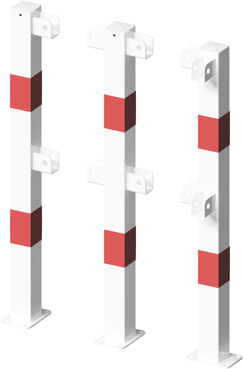 Pfosten für Schutzgeländer zum Aufdübeln_x000D_ Stahlrohr 70 x 70 mm Mittelpfosten für Ober- und Kni