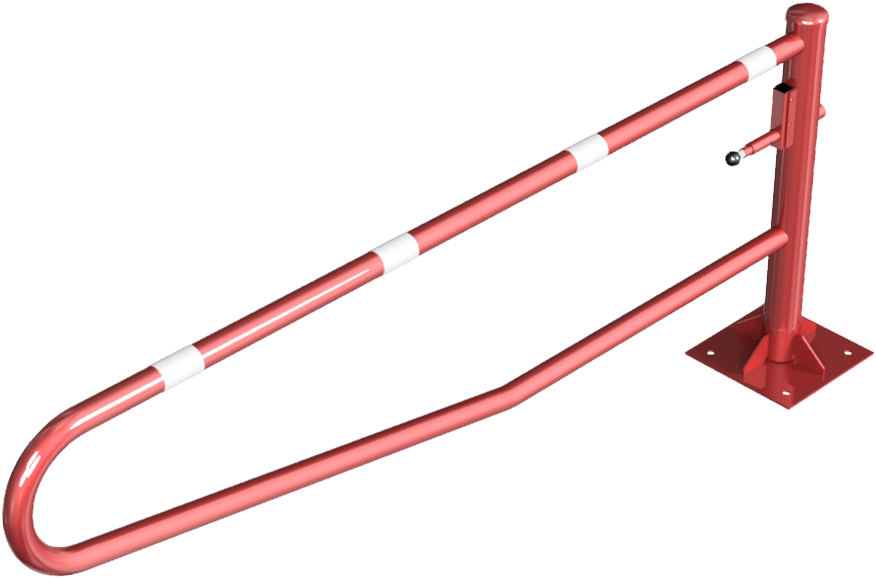 Gatterschranke drehbar 2,50m für Vorhangschloss_x000D_ Drehpfosten: Ø 102mm, Schrankenarm: Ø 60mm_x0