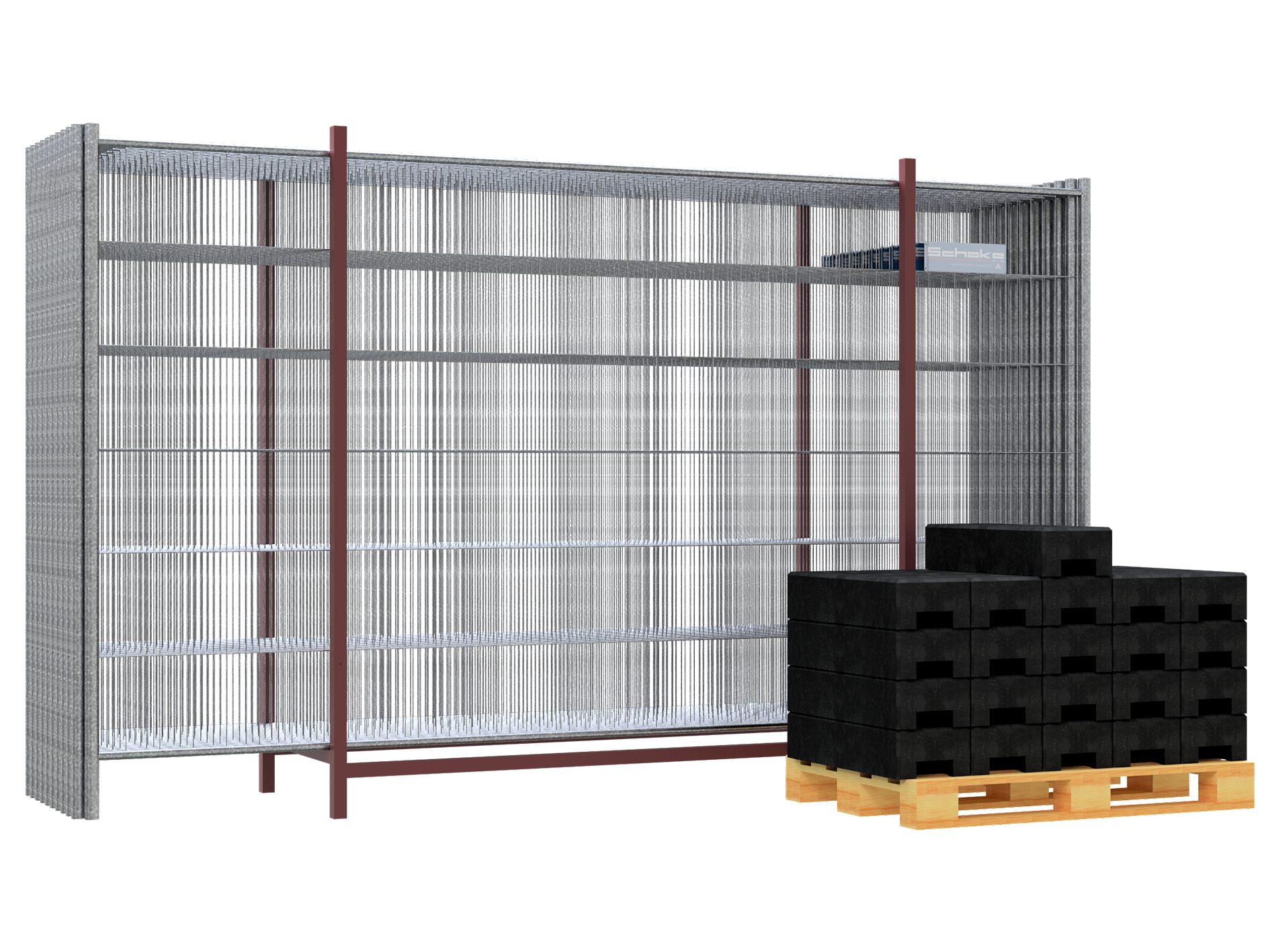 Bauzaun-Set "Cloud", bestehend aus:_x000D_ 20x Mobil-Bauzaun Cloud 2,00x3,50 m verzinkt ohne Haken u