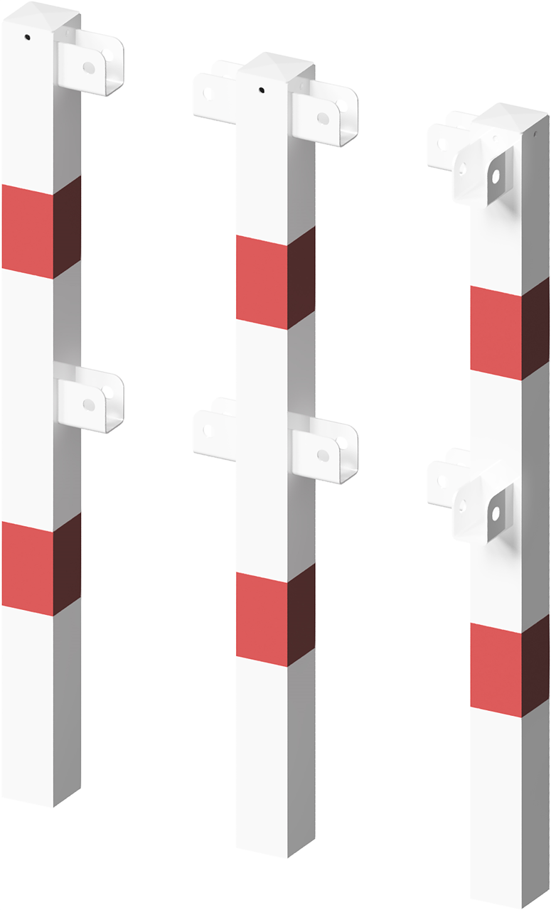 Schutzgeländer Standpfosten zum Einbetonieren_x000D_ Stahlrohr 70 x 70 mm Eckpfosten für Ober- und K