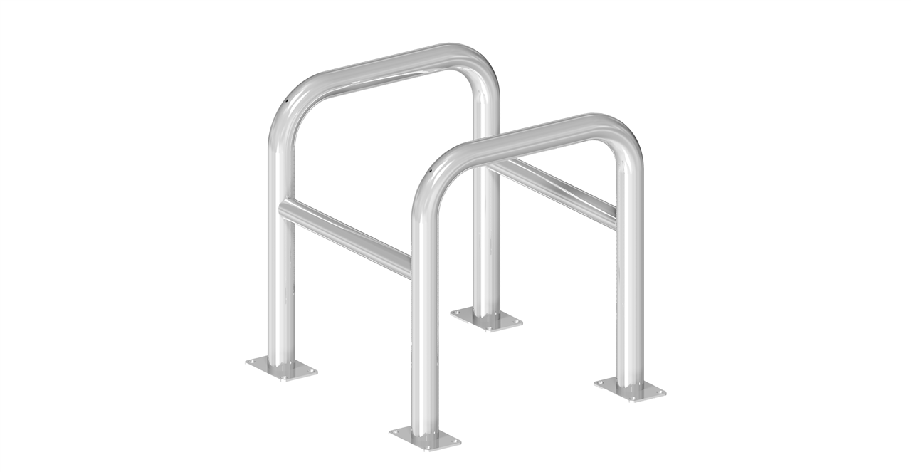 umlaufender Säulenschutz - zum Aufdübeln -_x000D_ bestehend aus 2 Steckbaren Rohrbügeln Ø60mm,_x000D