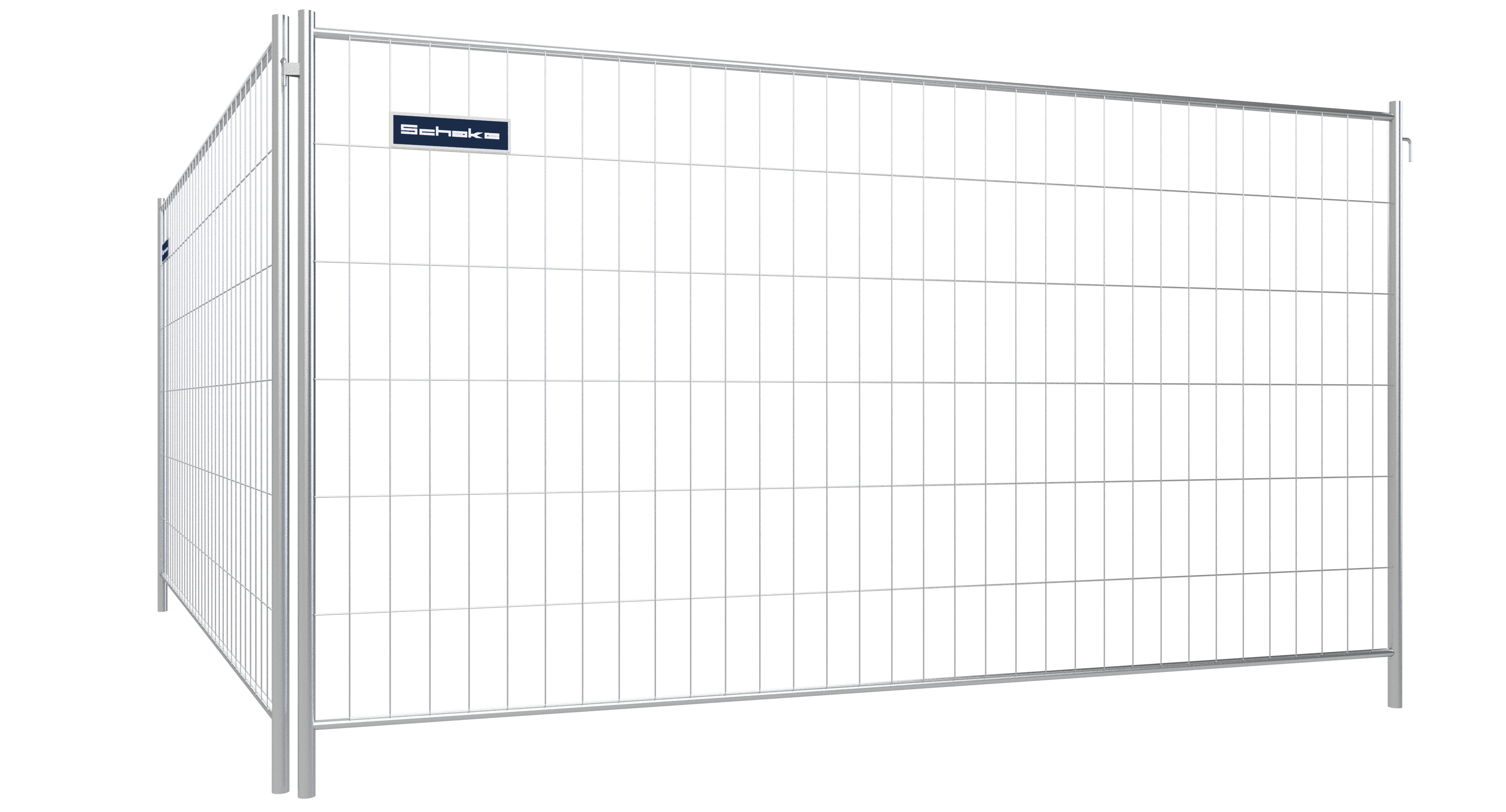 Mobil-Bauzaun "Typ Profi L" 2,00m x 3,50m feuerverzinkt_x000D_ mit umlaufenden Rohrrahmen (eingelass