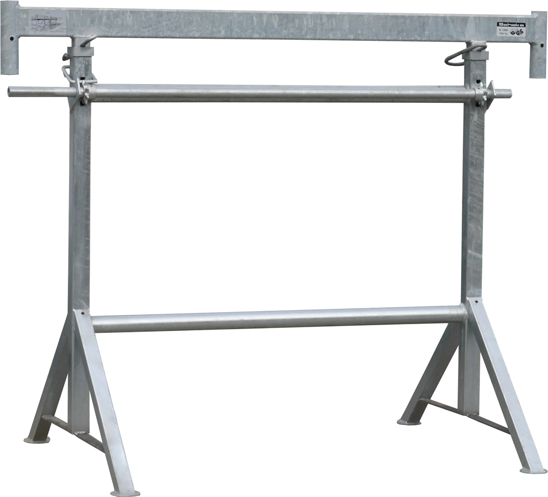 Kurbel-Gerüstbock K1500_x000D_ 1,50m x 1,20, ausdrehbar bis 1,95_x000D_ verzinkt_x000D_ GS geprüft
