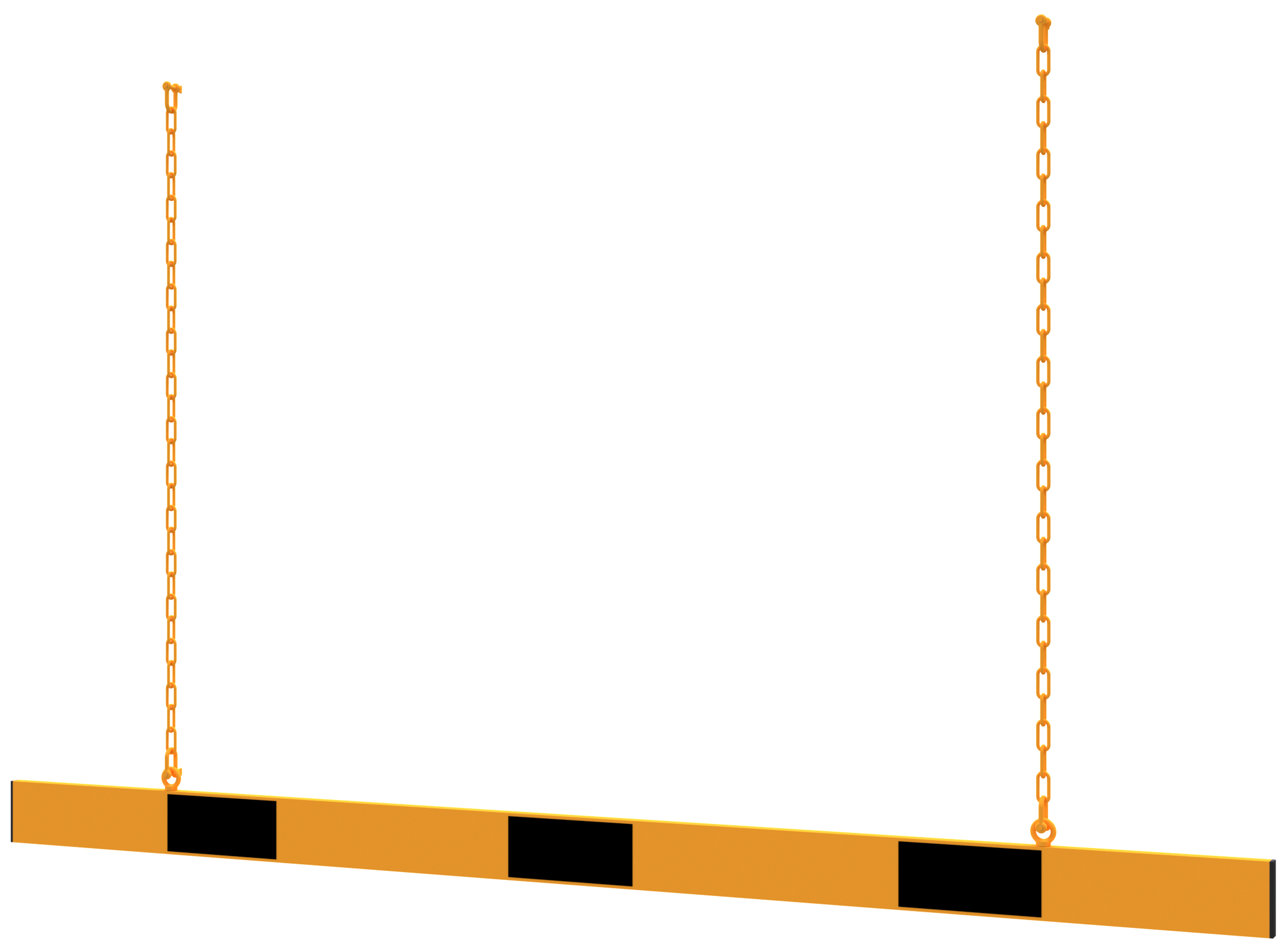 Barriere aus Aluminiumprofil 100x20mm mit seitlichen_x000D_ Schutzkappen, Gesamtlänge 2000mm, inkl.