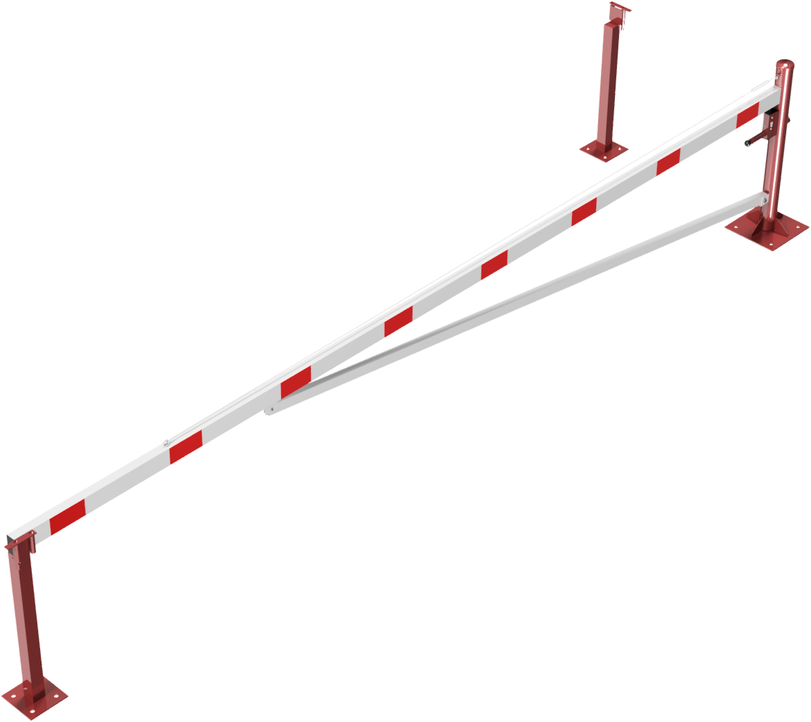 Drehschranke 5,50m, mit Profilzylinderschloss,_x000D_ mit Seilzugverstärkung,_x000D_ Drehpfosten: Ø