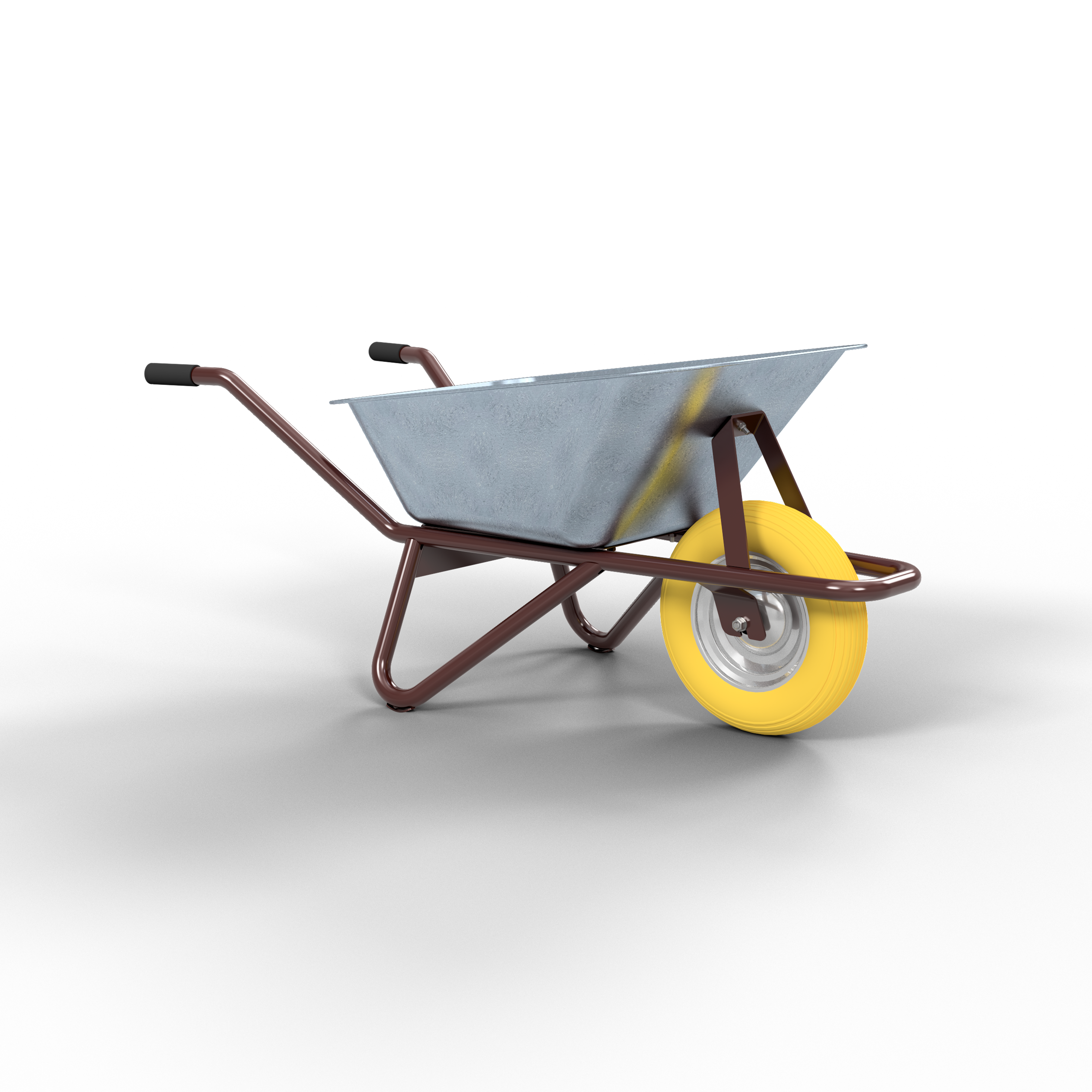 Schubkarre Polier Typ 25_x000D_ mit Tiefmulde 90 Ltr., Blechstärke: 1,25 mm, verstärkt mit Drahteinl