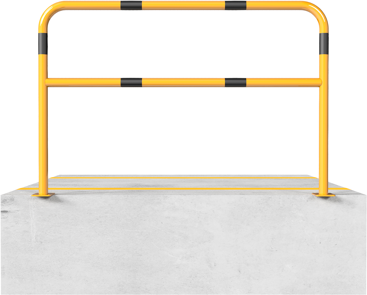 Abweisebügel aus Stahlrohr Ø48mm_x000D_ Breite: 1500mm, Gesamthöhe: 1000 mm_x000D_ mit Querholm, feu