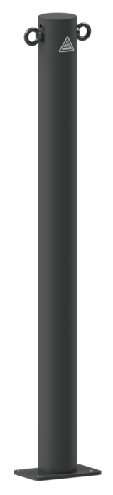 Absperrpfosten Typ 4074PB -ortsfest-_x000D_ Ø 76mm, zum Aufdübeln, mit Flachkopf_x000D_ feuerverzink